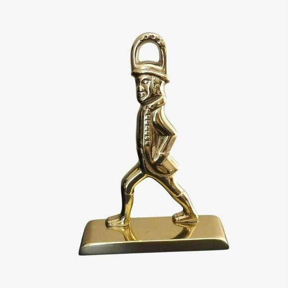 Vintage Virginia Metalcrafters Hessian Soldier Solid Brass Door Stop Bookend